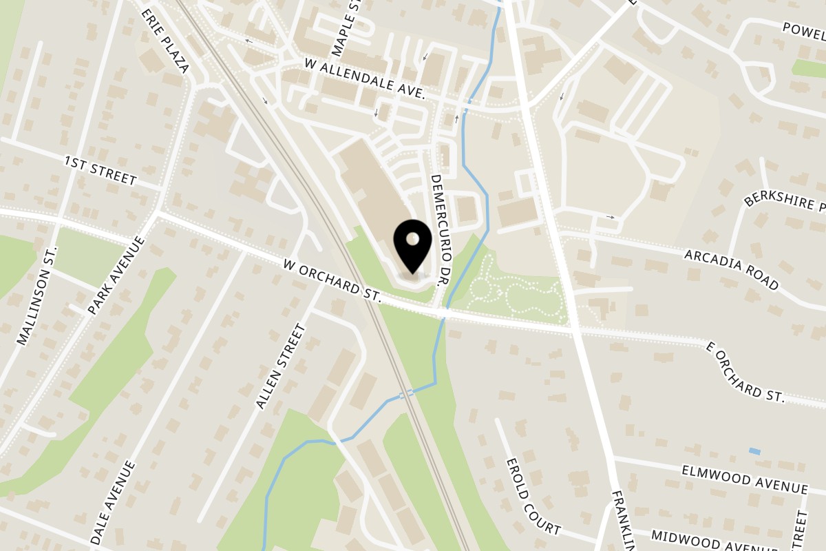 Map showing the location of Nirvana Indian Kitchen on 29 West Allendale Avenue in Allendale
